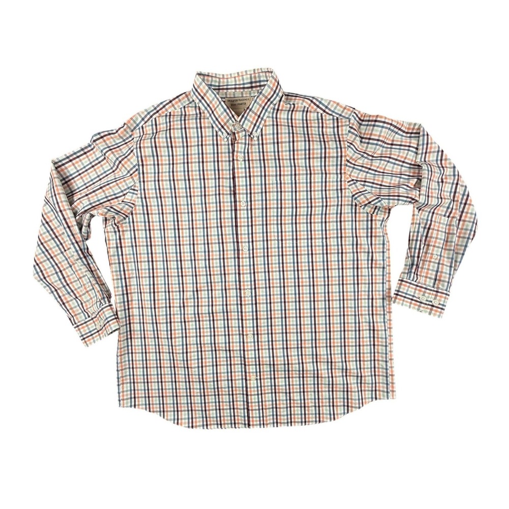 Duluth Trading Co Button Down Mens XL Multi Color Excellent Wrinklefighter Plaid